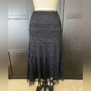 Tantrums Black Tulle Midi Length Skirt